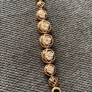 New flower rose gold crystal bracelet